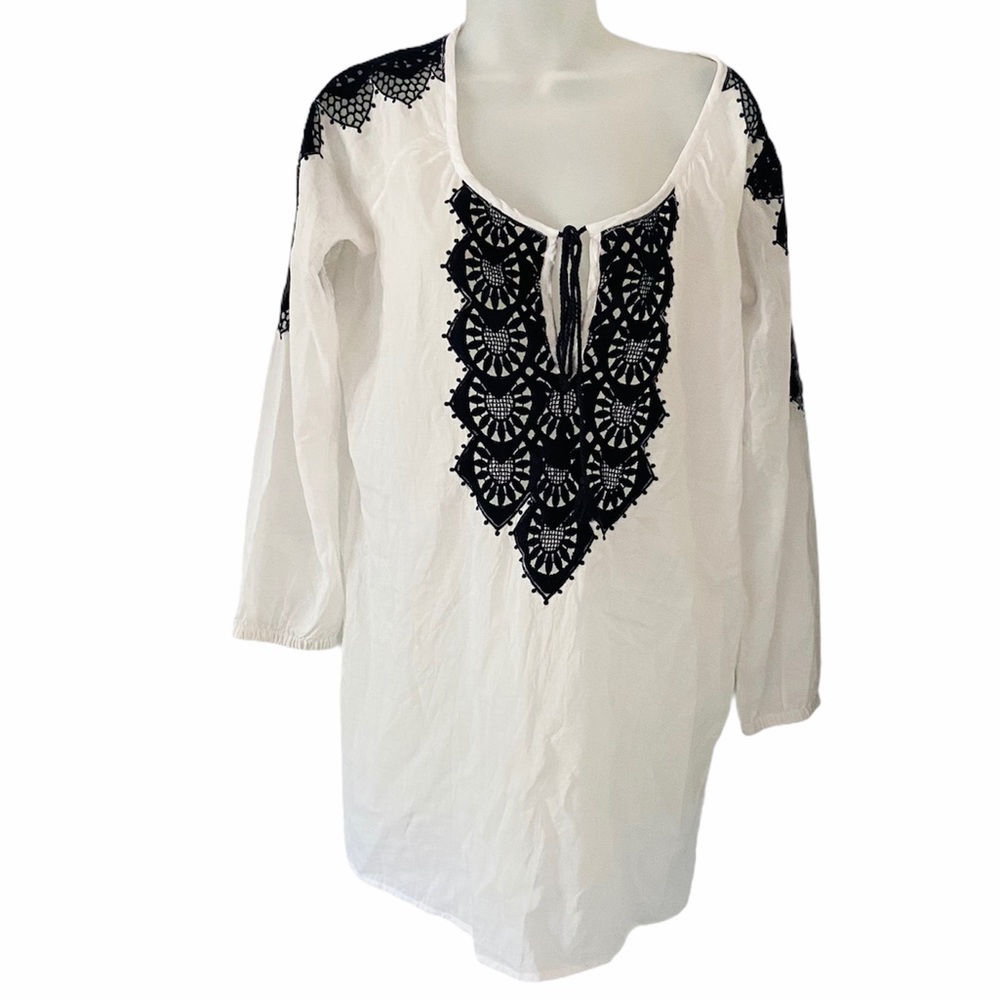 NWT J Crew Embroidered Rope Tunic White Sz XS